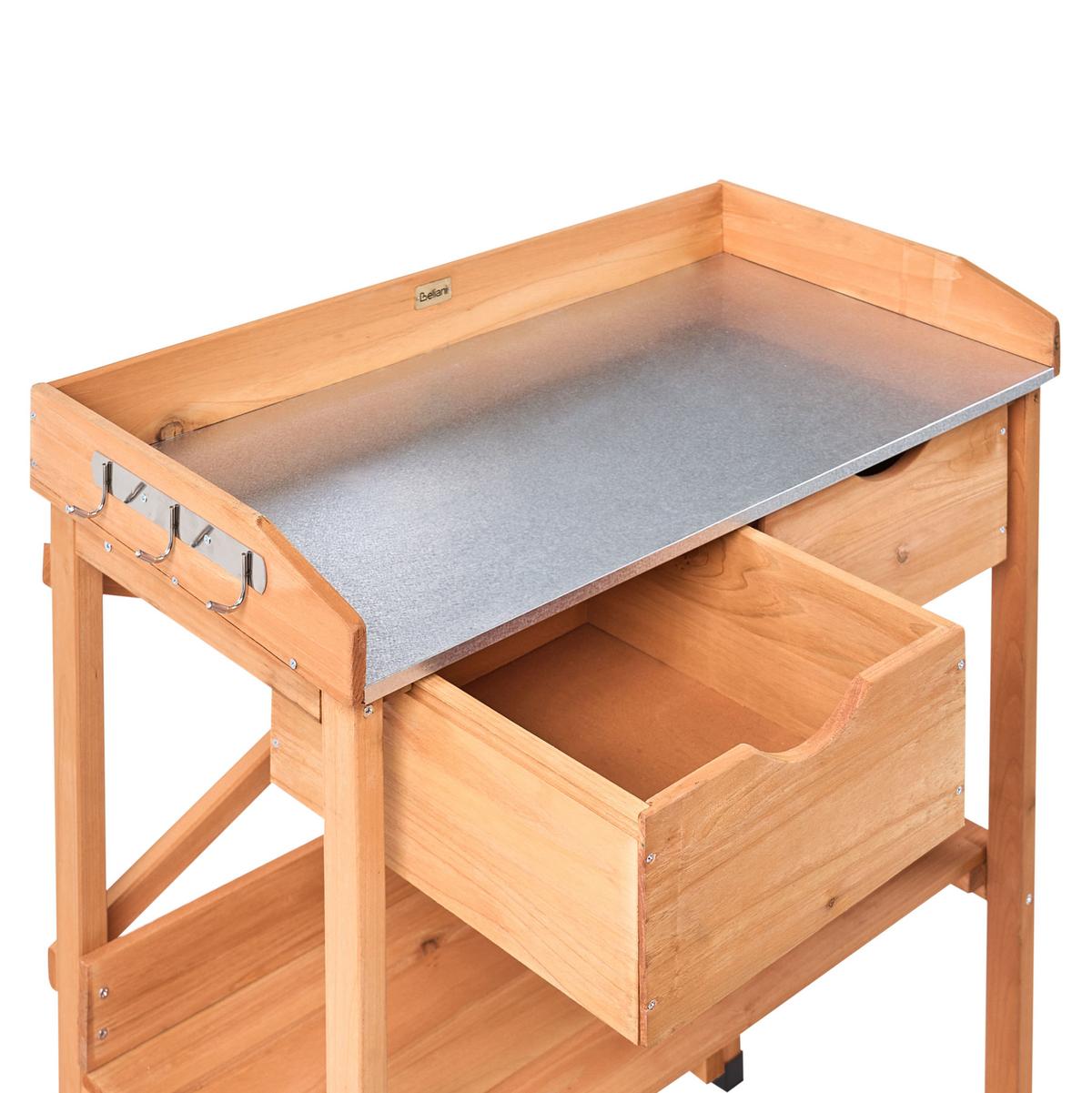 PFLANZTISCH 77/89 cm Tannenholz Hellbraun Ravanusa - Hellbraun/Braun, Holz - Beliani