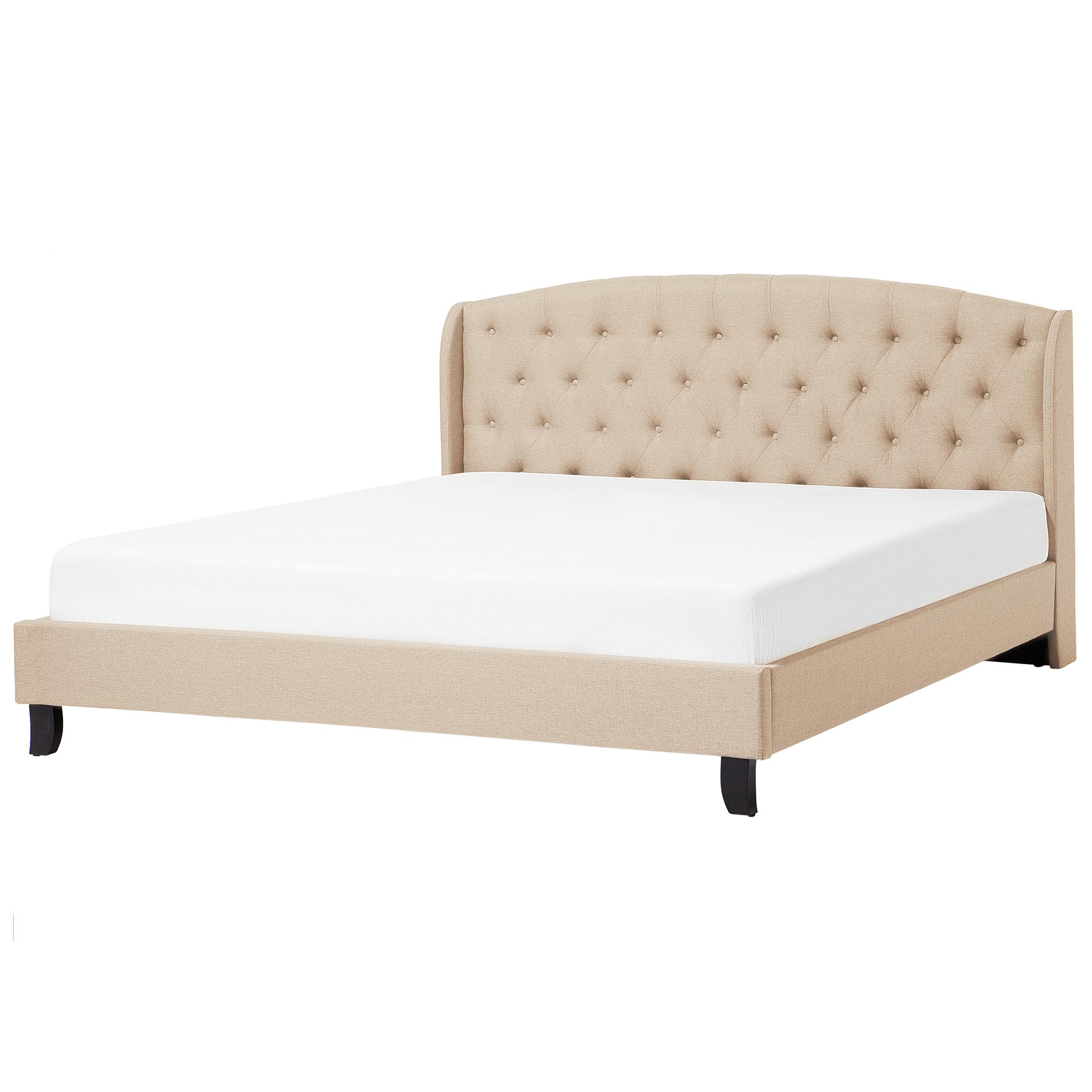 POLSTERBETT 180/200cm Beige Bordeaux - Beige, Textil (180/200cm) - Beliani