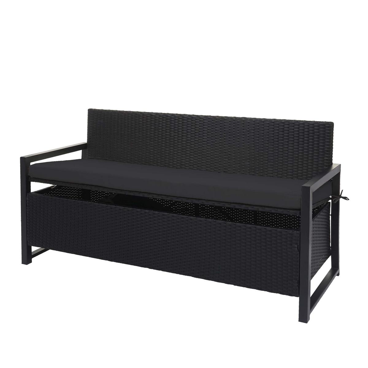 SITZBANK Anthrazit, Schwarz - Anthrazit/Schwarz, Kunststoff (164/87/57cm) - MCW