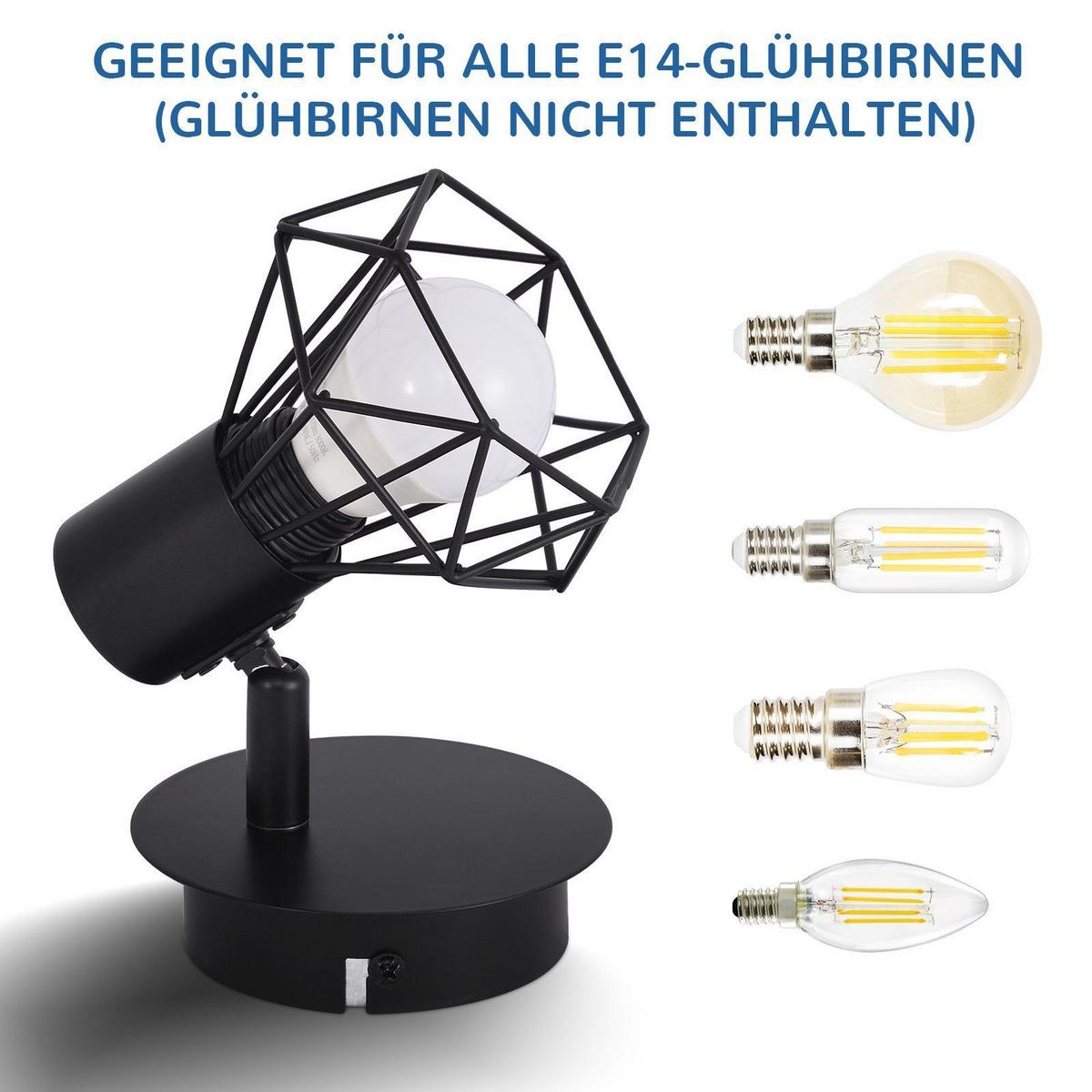 DECKENSTRAHLER Fitzgerald 1-flammig 8/17/9.5 cm - Schwarz, Metall (8/17/9.5cm) - Nettlife