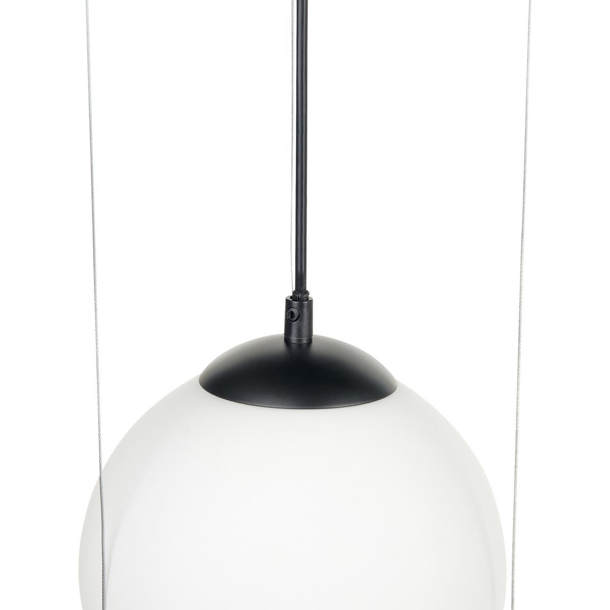 PENDELLEUCHTE Tobins 25x25x178 cm - Schwarz, Glas (25/25/178cm) - Beliani