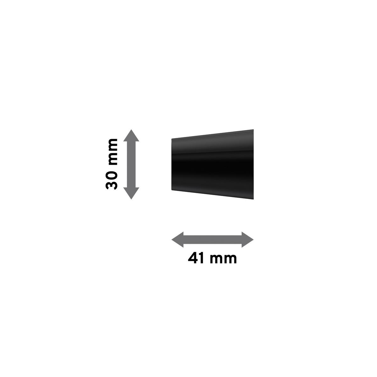 ENDSTÜCKE FÜR GARDINENSTANGEN 20 mm Ø, Sitra Schwarz, Packung 2 Stück - Schwarz, Metall (4.1/3/3cm) - INTERDECO