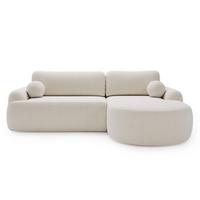 ECKSOFA Aurio weiß Rechts - Weiß, Holz/Textil (261/177cm) - Graingold
