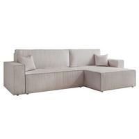 ECKSOFA Adara Max Mit Schlaffunktion - Hellgrau, Holzwerkstoff/Textil (145/276cm) - Fun Möbel