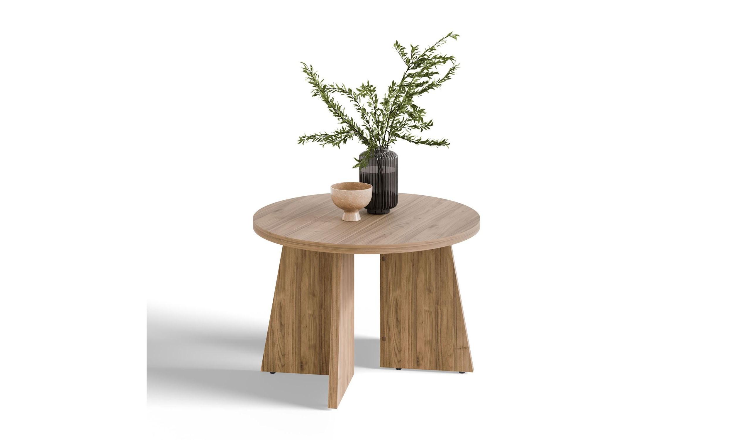 COUCHTISCH MOCHA 58/58/40 cm rund Nussbaum Royal - Nussbaumfarben, Holzwerkstoff (58/58/40cm) - Lookway