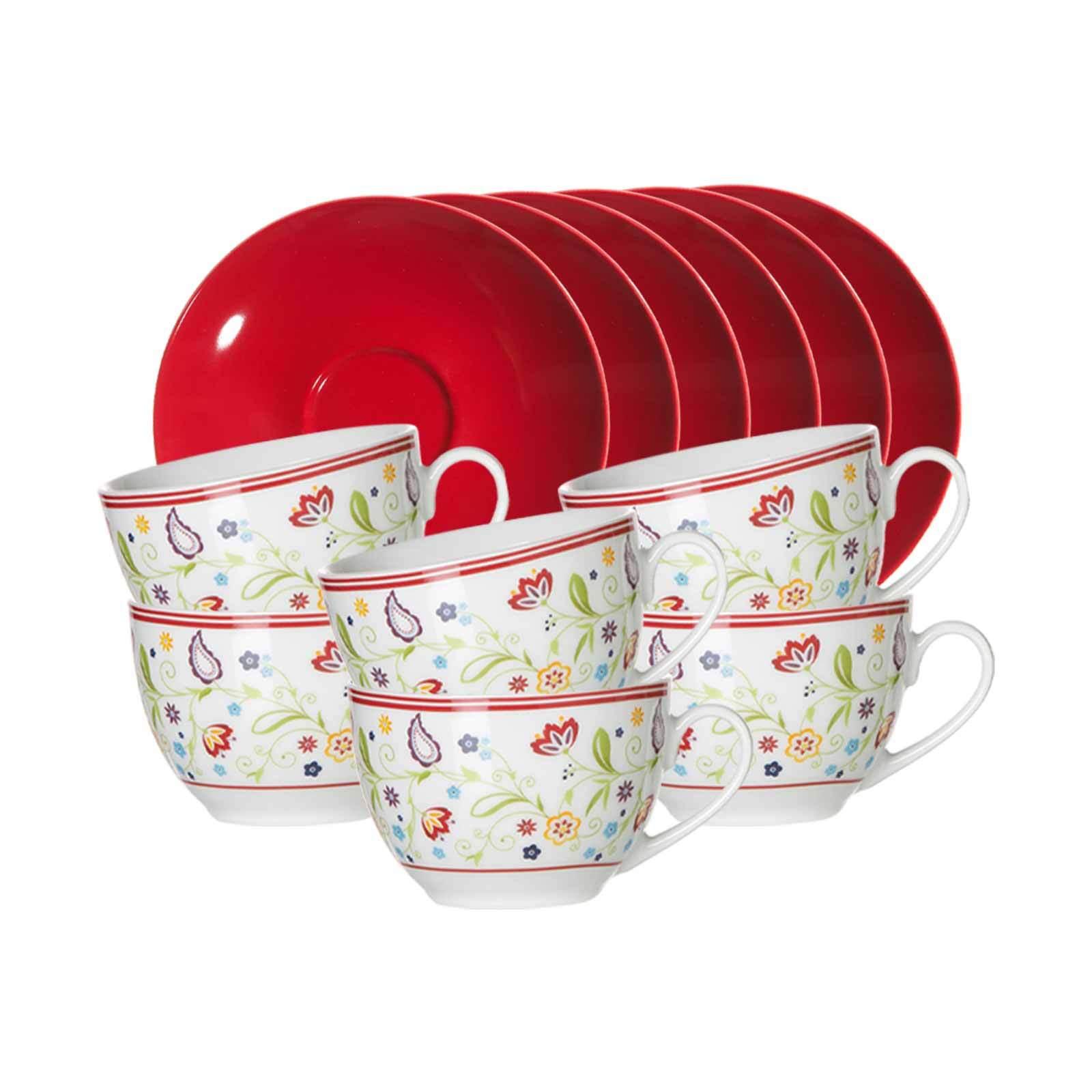 FRÜHSTÜCKSTASSENSERVICE Shanti Doppio bunt 12-tlg. - Multicolor, Keramik (2/2/2cm) - Ritzenhoff Breker