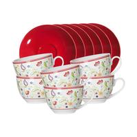 FRÜHSTÜCKSTASSENSERVICE Shanti Doppio bunt 12-tlg. - Multicolor, Keramik (2/2/2cm) - Ritzenhoff Breker