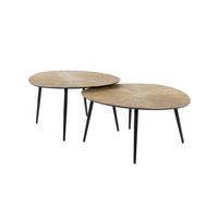 COUCHTISCH TIBALI 2ER SET Bronze Metall - Schwarz/Bronzefarben, Metall (60/77/43cm) - KAWOLA