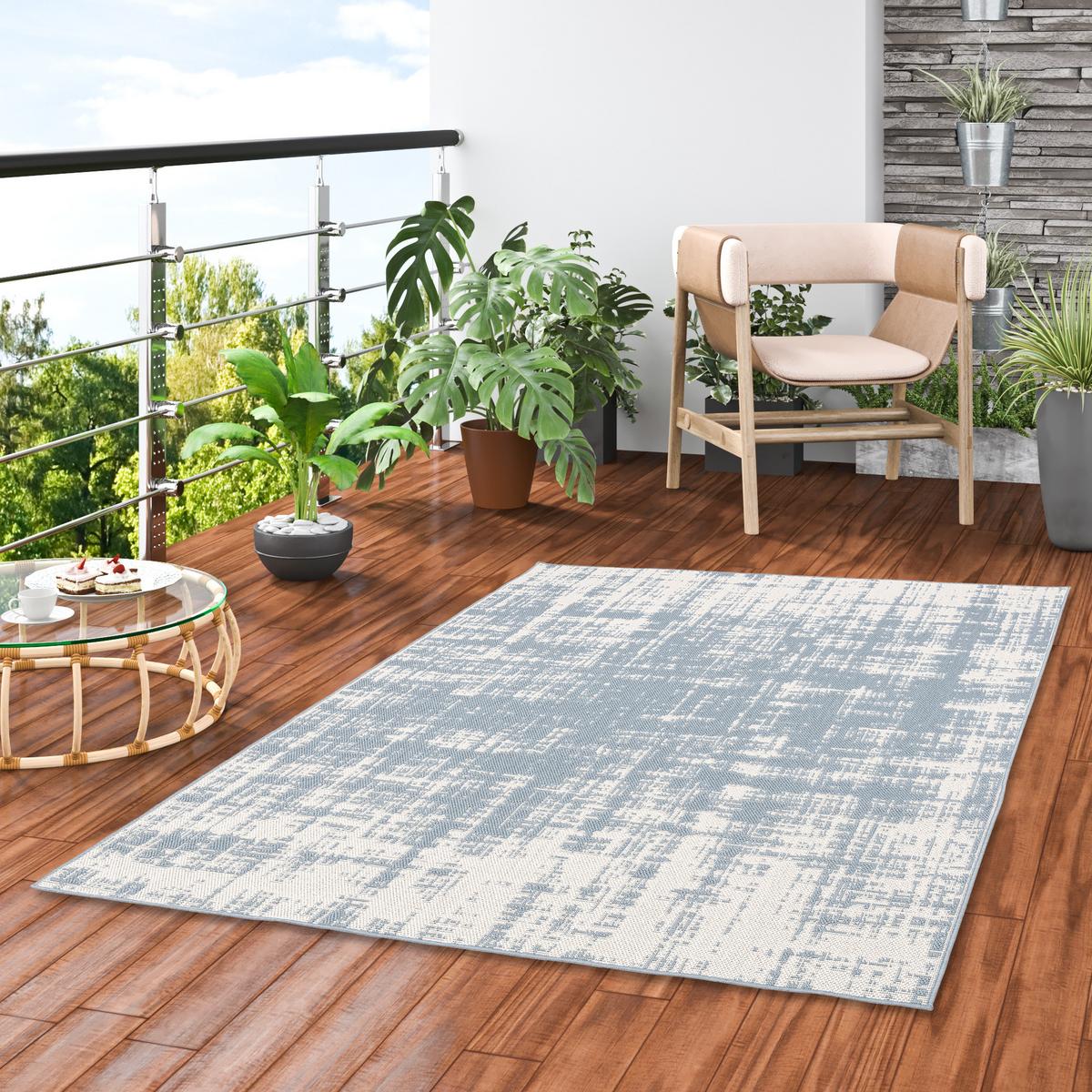 IN & OUTDOOR TEPPICH MARBELLA VINTAGE VERLAUF - Blau, Textil (80/150cm) - Pergamon