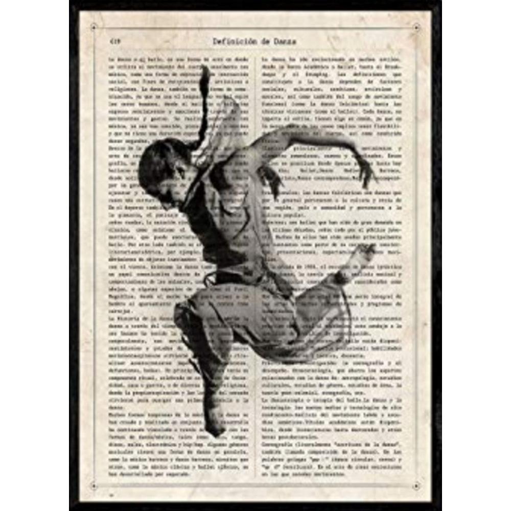 POSTER Ballerina Springen A4 Schwarzer Rahmen - Schwarz, Papier (29.7/5/21cm) - Nacnic