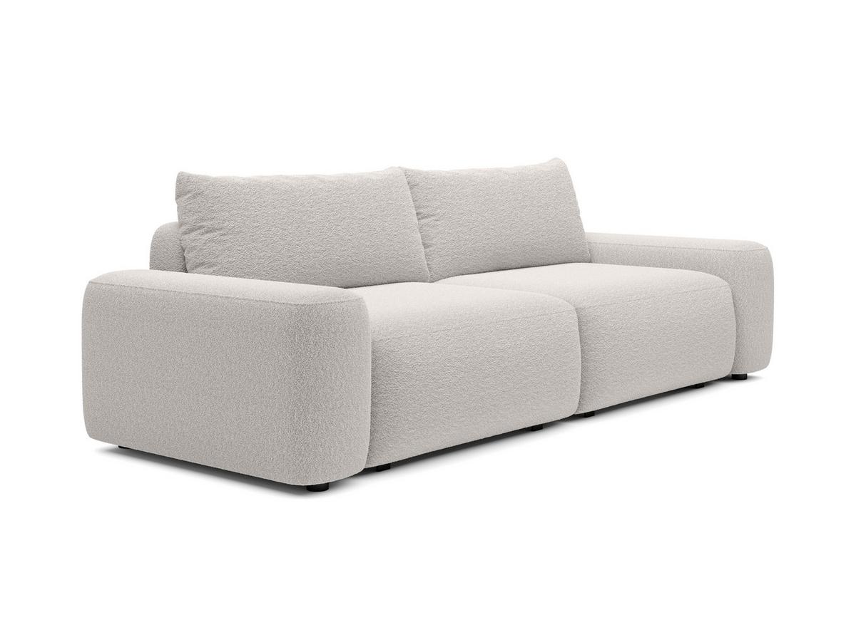 BETTSOFA RUOTA Grau Bucle-Stoff mit Schlaffunktion - Grau, Textil (105/87/257cm) - MASSENO