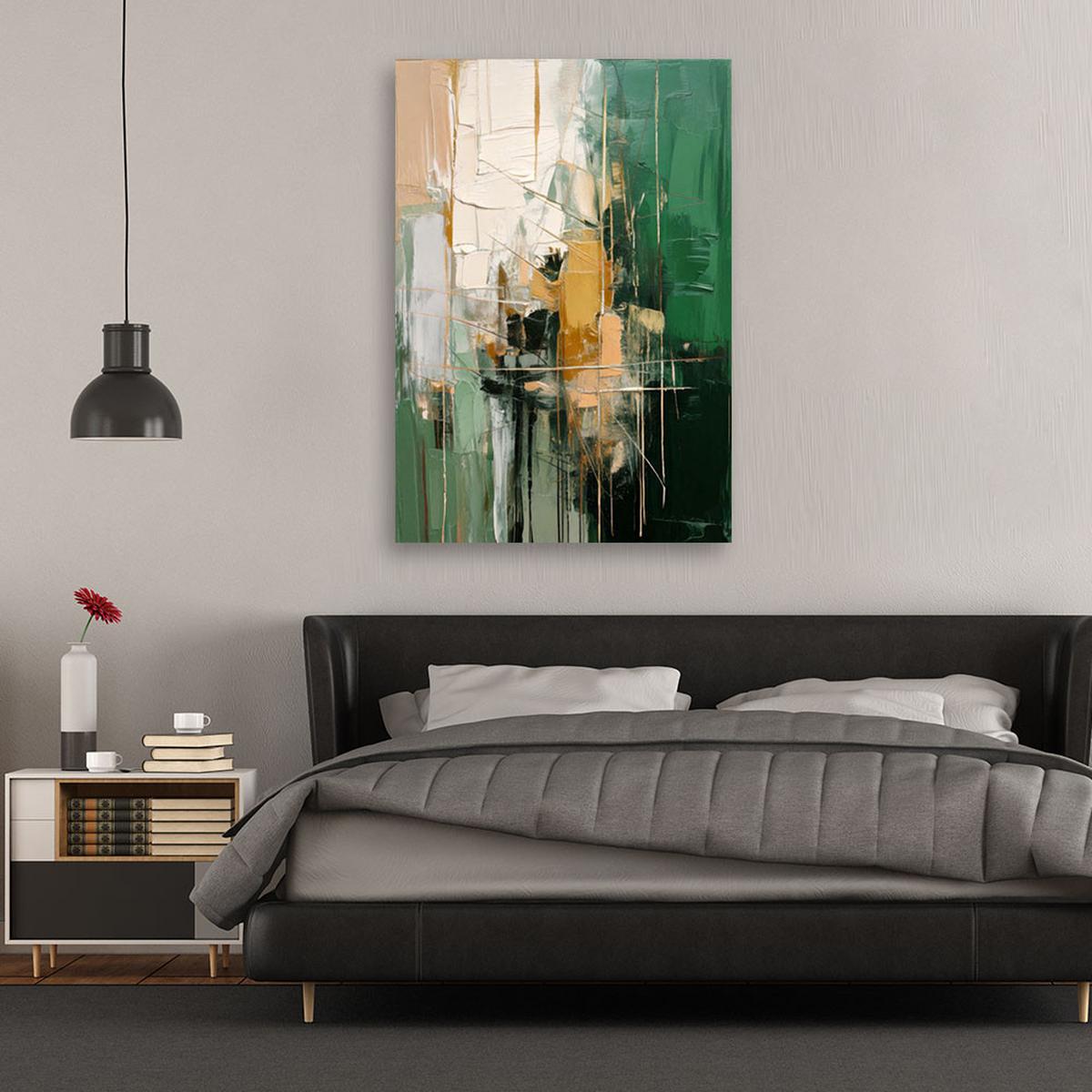 LEINWANDBILD Abstraktion 60x90cm - Grün, Textil (60/90cm) - Feeby