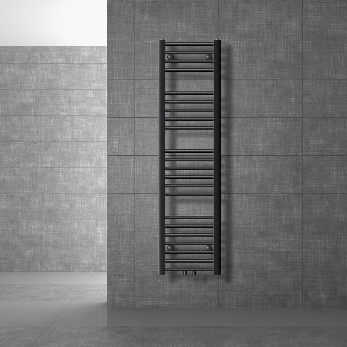 BADHEIZKÖRPER Sahara 300x1400 mm Anthrazit gerade mit Mittelanschluss - Anthrazit, Metall (30/140/3cm) - LuxeBath