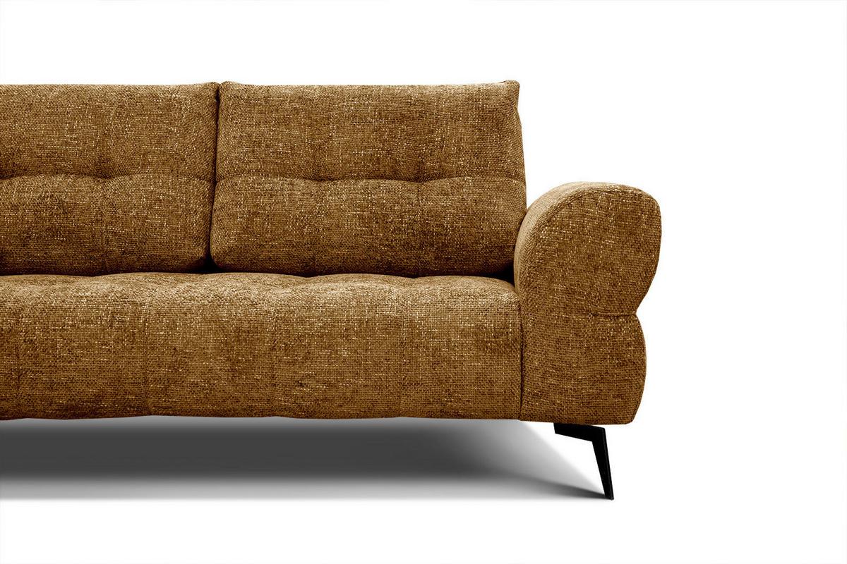 ECKSOFA SALVINI 5-Sitzer, dunkelgelb - Dunkelgelb/Schwarz, Holzwerkstoff/Textil (158/292cm) - Wozimo
