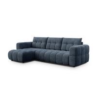 ECKSOFA CLOUDI 4-Sitzer links, marineblau - Blau/Schwarz, Holz/Textil (294/160cm) - Wozimo