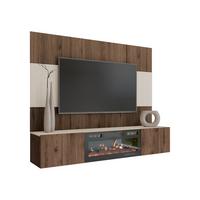 WOHNWAND Deromi III mit Kamin - Braun, Holzwerkstoff (180/150/38cm) - MIRJAN24