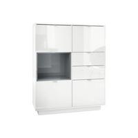 HIGHBOARD Metro Einsatz in Grau Hochglanz - Grau, Holzwerkstoff (103/123/37.5cm) - Vladon