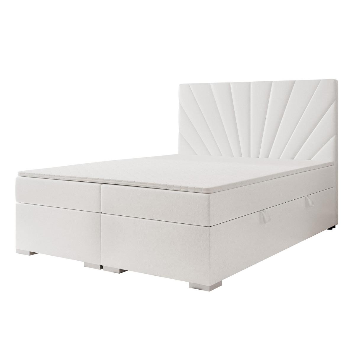 BOXBETT 160x200 cm mit Topper - Weiß, Holzwerkstoff/Textil (120/200cm) - Idohome