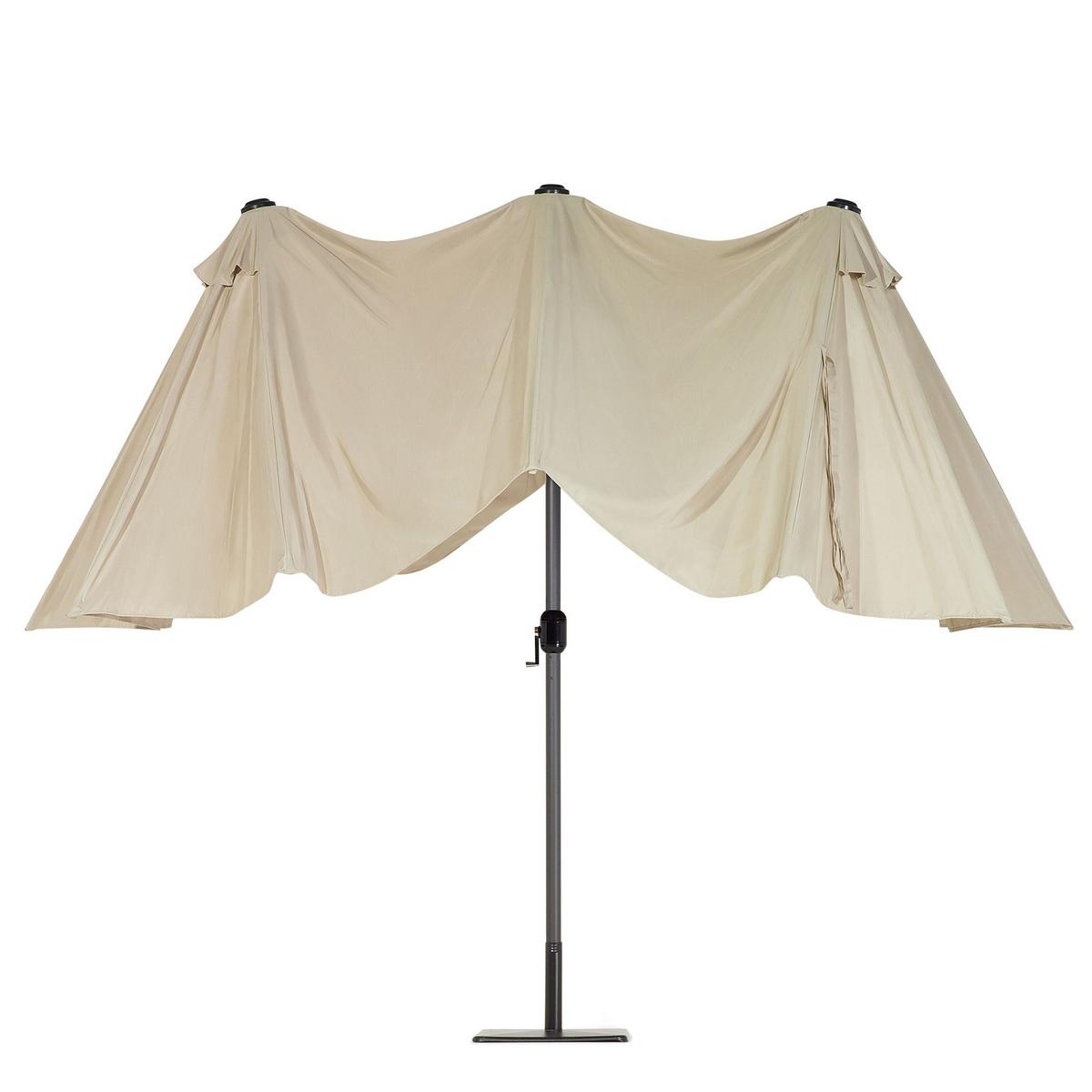 DOPPELSONNENSCHIRM taupe 270/460/247 cm Sibilla - Taupe, Textil (460/270cm) - Beliani