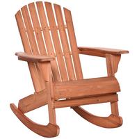 ADIRONDACK Gartenstuhl Schaukelstuhl Schaukelsessel Balkonstuhl Natur - Naturfarben, Holz (94/97/77cm) - Outsunny
