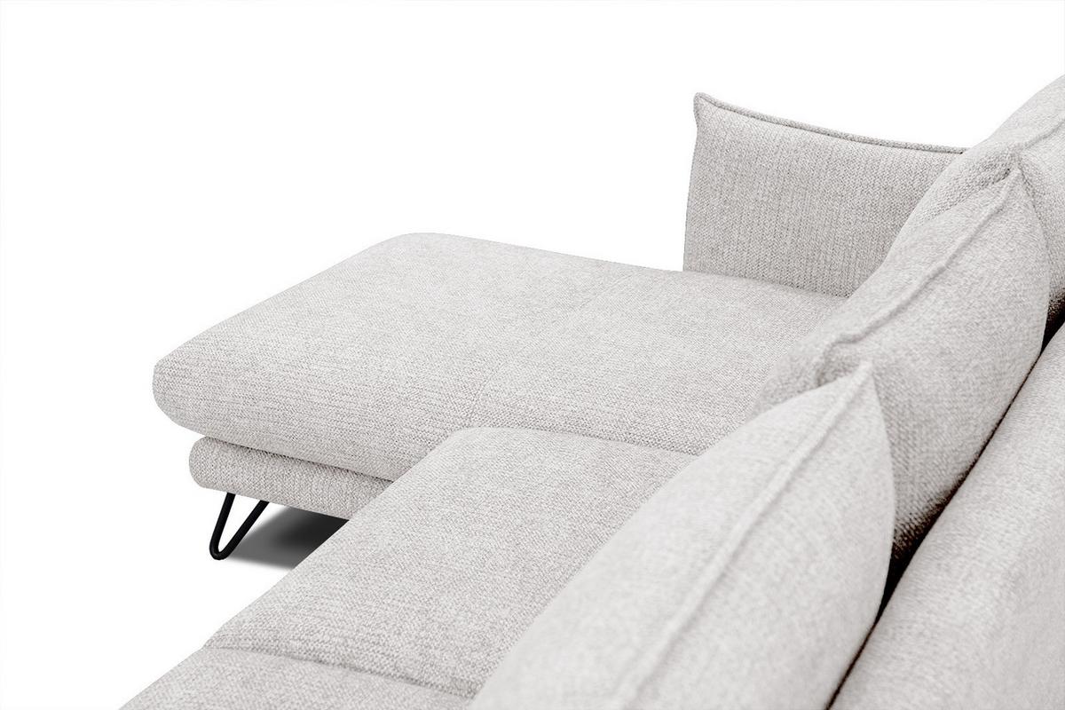 ECKSOFA HOSTEN 4-Sitzer, creme - Creme/Schwarz, Holzwerkstoff/Textil (158/269cm) - Wozimo