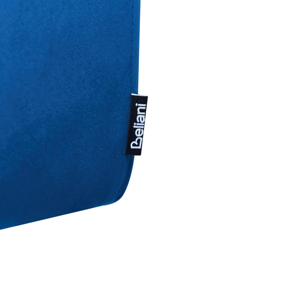 ESSZIMMERSTUHL 2er-Set Samtstoff Blau Sanilac - Blau, Textil/Metall (52/75/44cm) - Beliani