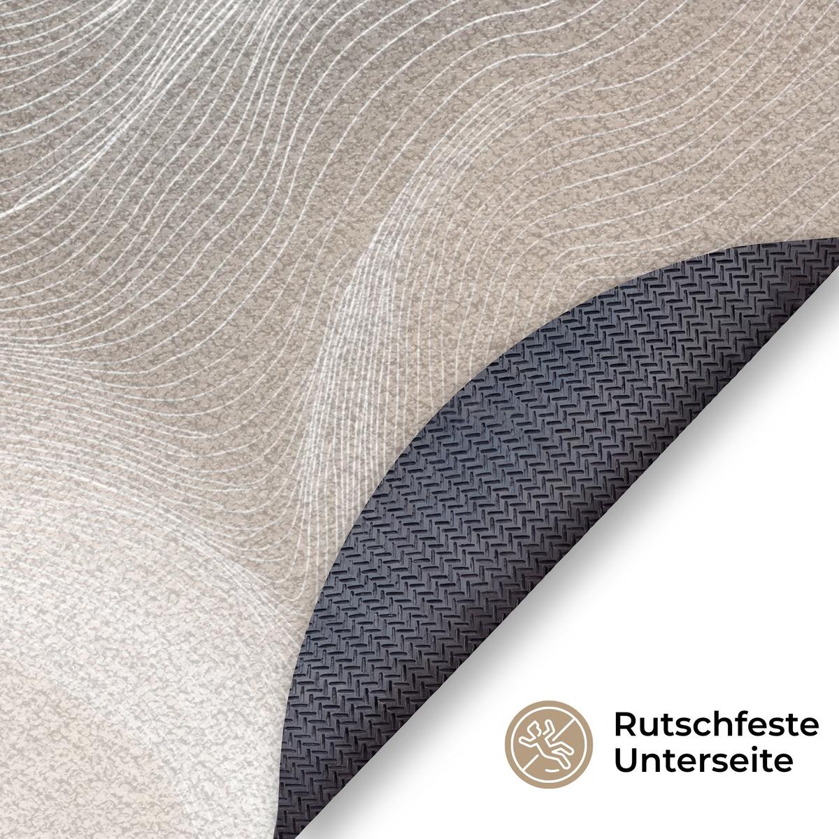 FUSSMATTE Wellenlinien - Luftströme - Harmonisch Schmutzfänger 90x90 cm - Beige, Kunststoff (90/0.4cm) - MuchoWow