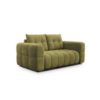 SOFA CLOUDI 2-Sitzer, olivgrün - Schwarz/Olivgrün, Holz/Textil (181/89/104cm) - Wozimo