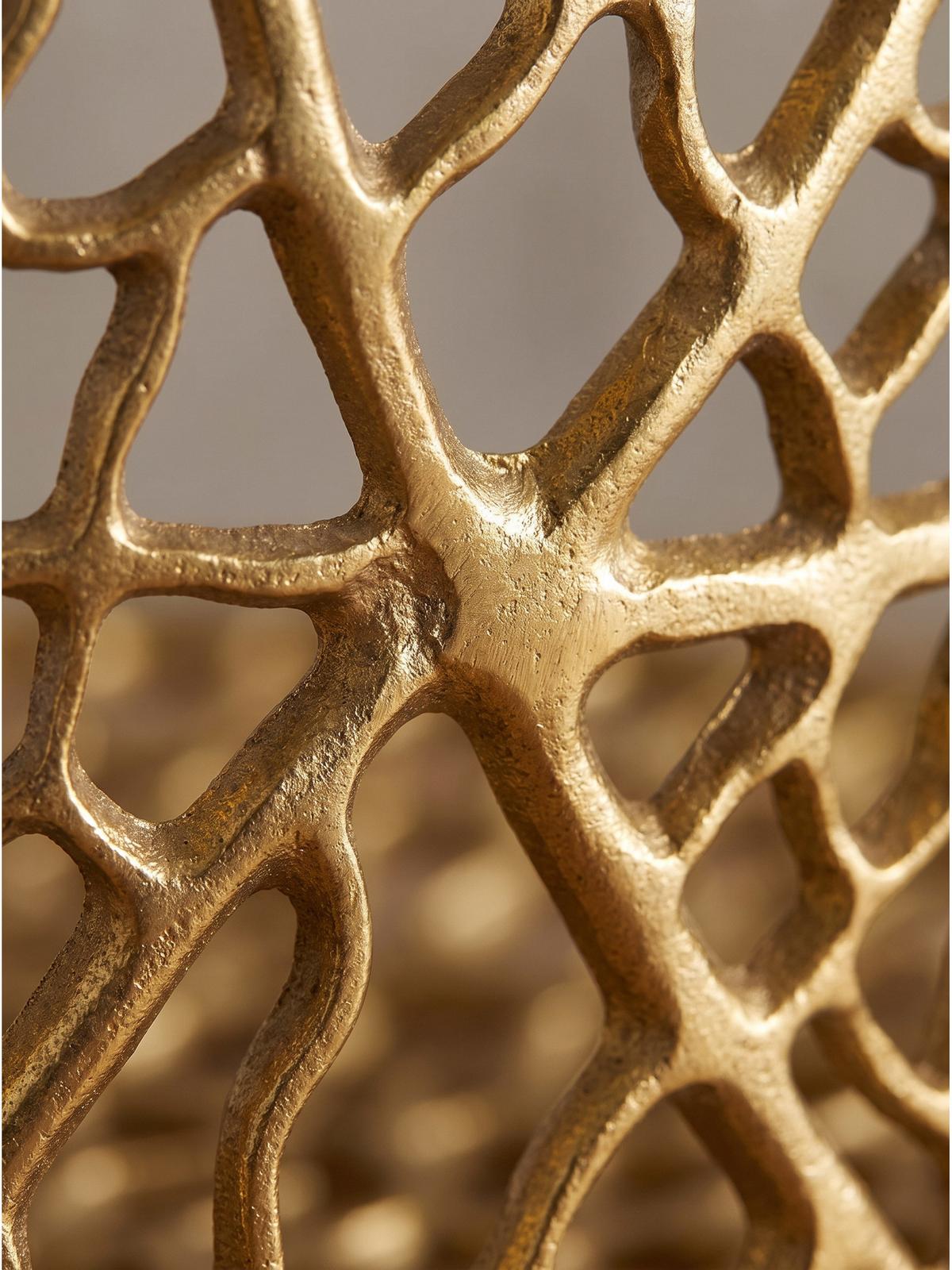 DEKOSCHALE ASTLUX, Aluminium, handgefertigt, Gold, Ø 44 x 4 cm - Goldfarben, Metall (44/4cm) - KADIMA DESIGN