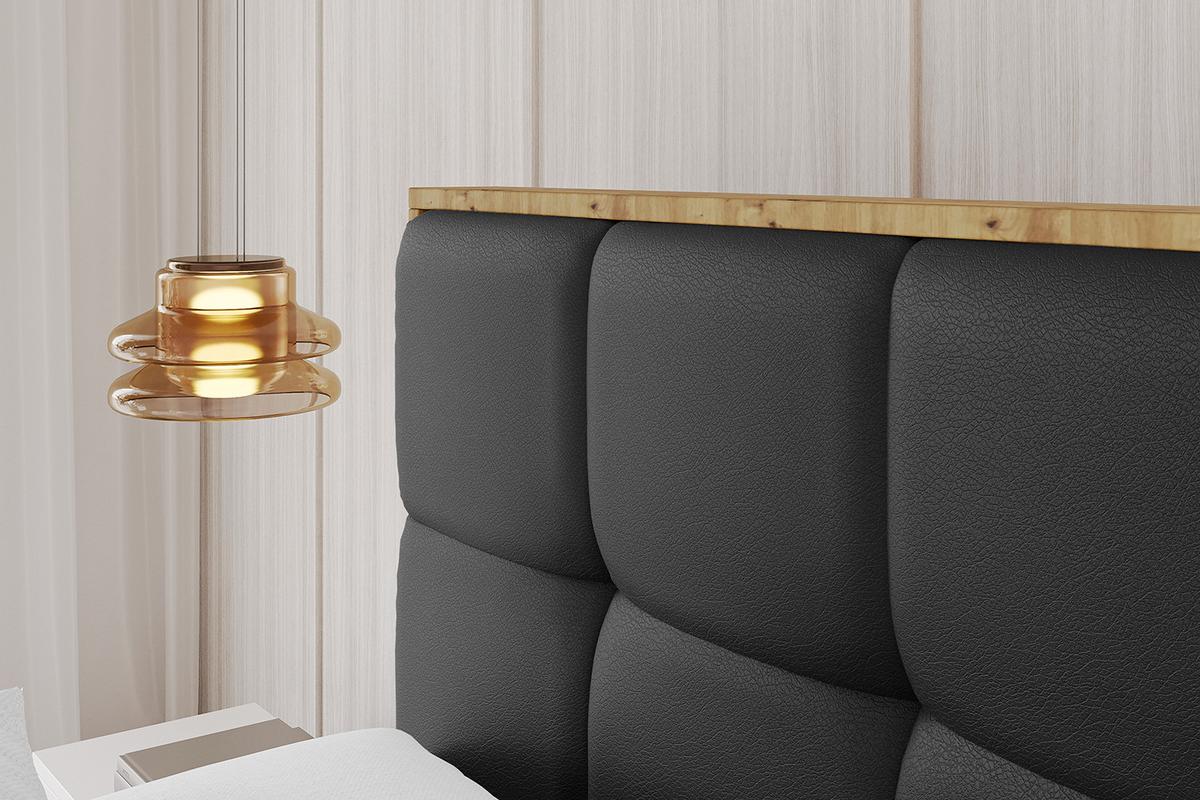 POLSTERBETT mit Bettkasten und Lattenrost, Boxbett ohne Matratze - ENZO7 140x200 - Schwarz Hochglanz, Holzwerkstoff/Textil (140/200cm) - ALTDECOR