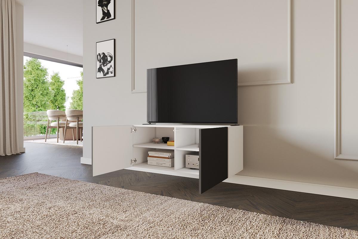 LOWBOARD ELIO-W 100x40x40 cm - Weiß / Schwarz - Weiß, Holzwerkstoff (100/40/40cm) - ALTDECOR