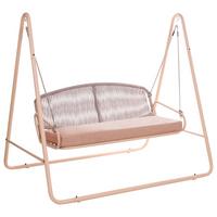 HOLLYWOODSCHAUKEL Metall Braun Norcia - Beige/Braun, Metall (172/156/119cm) - Beliani