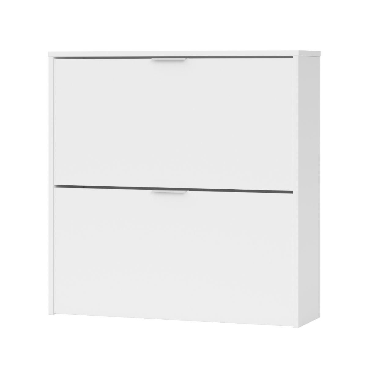 SCHUHSCHRANK 2 Klappen Zapateros - L75 cm - Weiß, Holzwerkstoff (22/76/41cm) - Calicosy