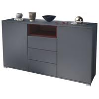 SIDEBOARD Skadu Bordeaux Hochglanz - Bordeaux/Anthrazit, Holzwerkstoff (138.5/75.5/35cm) - Vladon