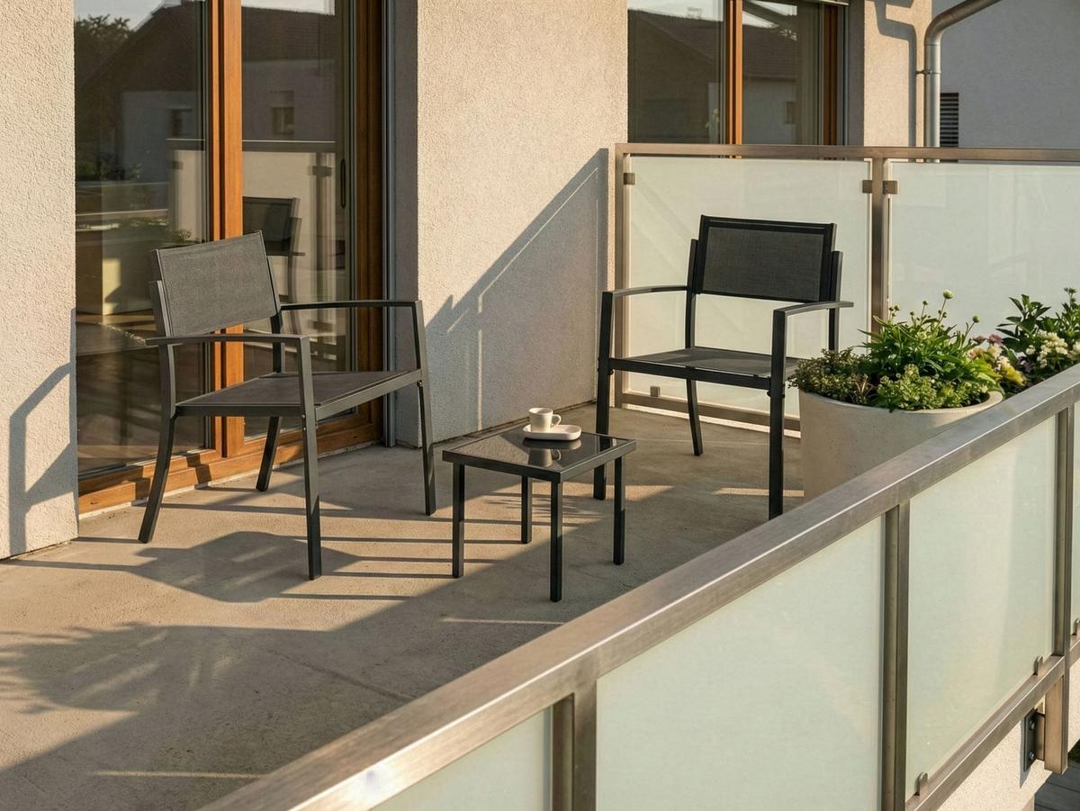 BISTRO-SET Metall Dunkelgrau Tavoleto - Dunkelgrau, Metall - Beliani