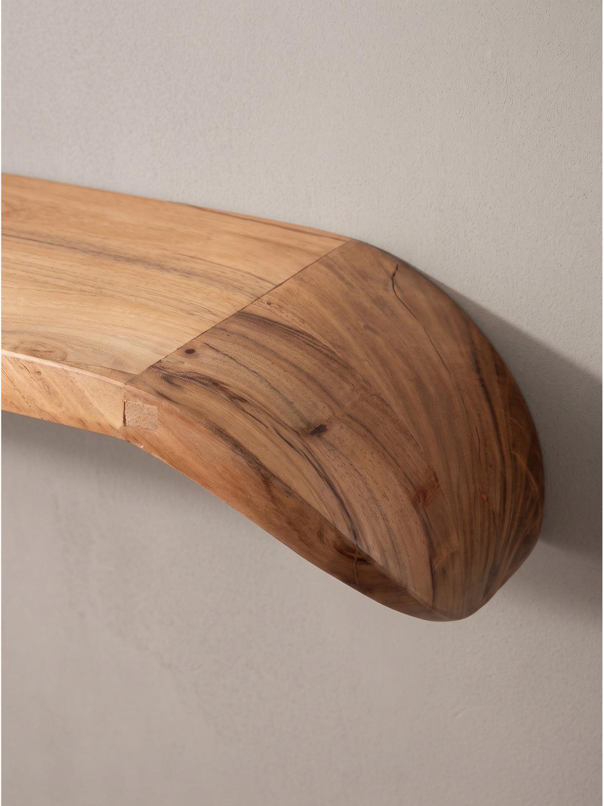 WANDREGAL ARBOGA, Mango Massivholz, handgefertigt, 80 x 20 x 36 cm - Braun, Holz (80/36/20cm) - KADIMA DESIGN