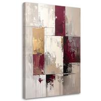 LEINWANDBILD, Burgunder Beige Abstrakt - Rot, Textil (70/100cm) - Feeby