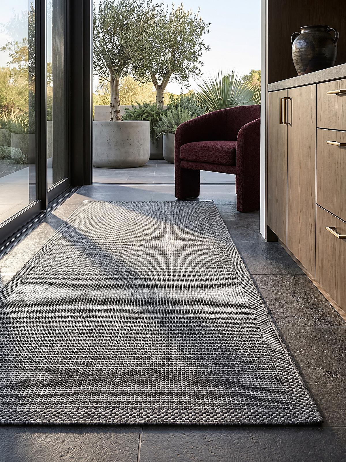 TEPPICHLÄUFER Uni ESERA Polypropylen Grau 67 x 180 cm - Grau, Textil (67/180cm) - KADIMA DESIGN