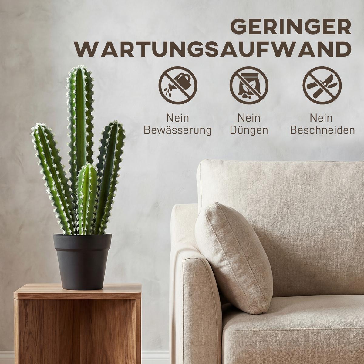 KUNSTPFLANZE Kunststoff Grün - Schwarz/Grün, Kunststoff (53cm) - HOMCOM
