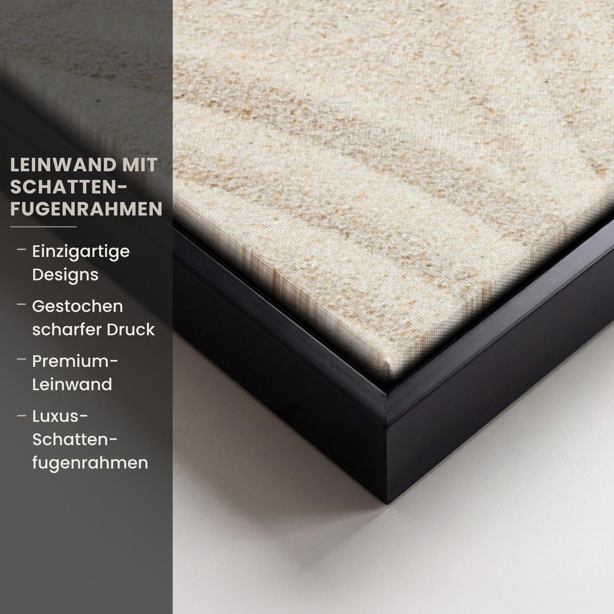 LEINWAND Bilder mit Rahmen - Muster - Abstrakt - Weiß - 40x60 - Beige, Textil (40/60cm) - MuchoWow