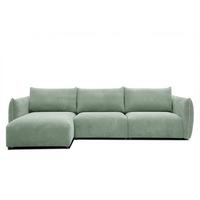 ECKSOFA TAUER 5-Sitzer, mintgrün - Schwarz/Mintgrün, Holzwerkstoff/Kunststoff (173/294cm) - Wozimo