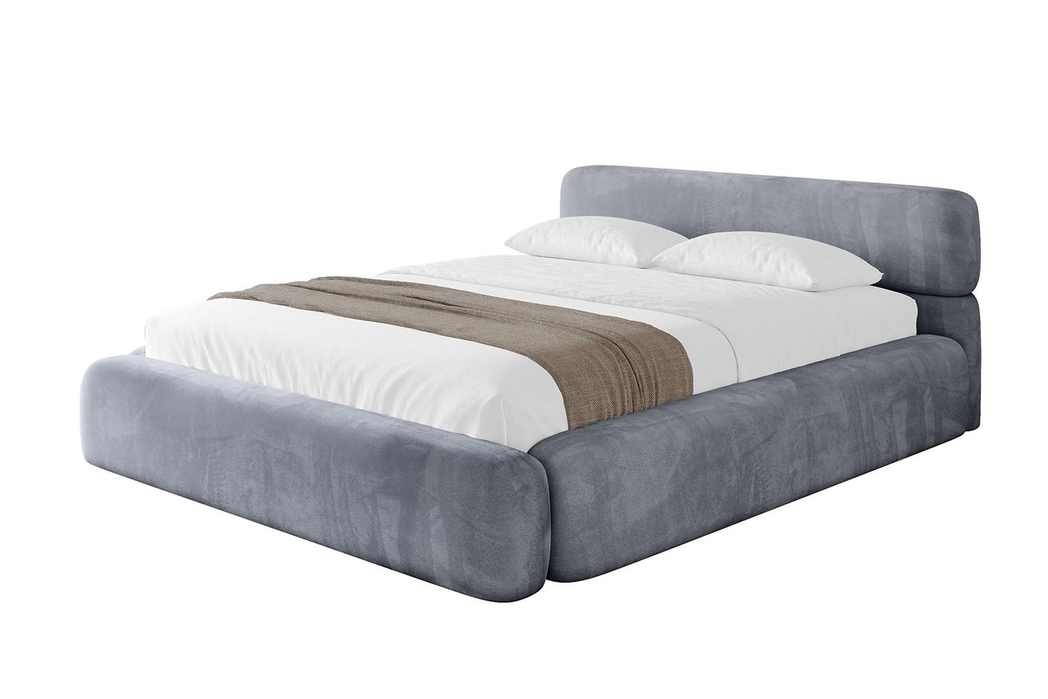 POLSTERBETT mit Bettkasten und Lattenrost, Bett mit Matratze H3/H4 - ENORA-V1 180x200 Grau - Grau, Holzwerkstoff/Textil (180/200cm) - ALTDECOR