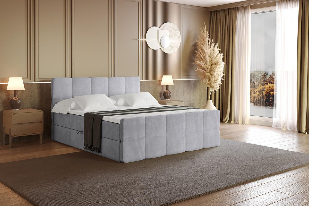 BOXBETT mit Matratze und Lattenrost - LIRO-Z - 140x200 - Grau Monolith - Grau, Holzwerkstoff (140/200cm) - ALTDECOR
