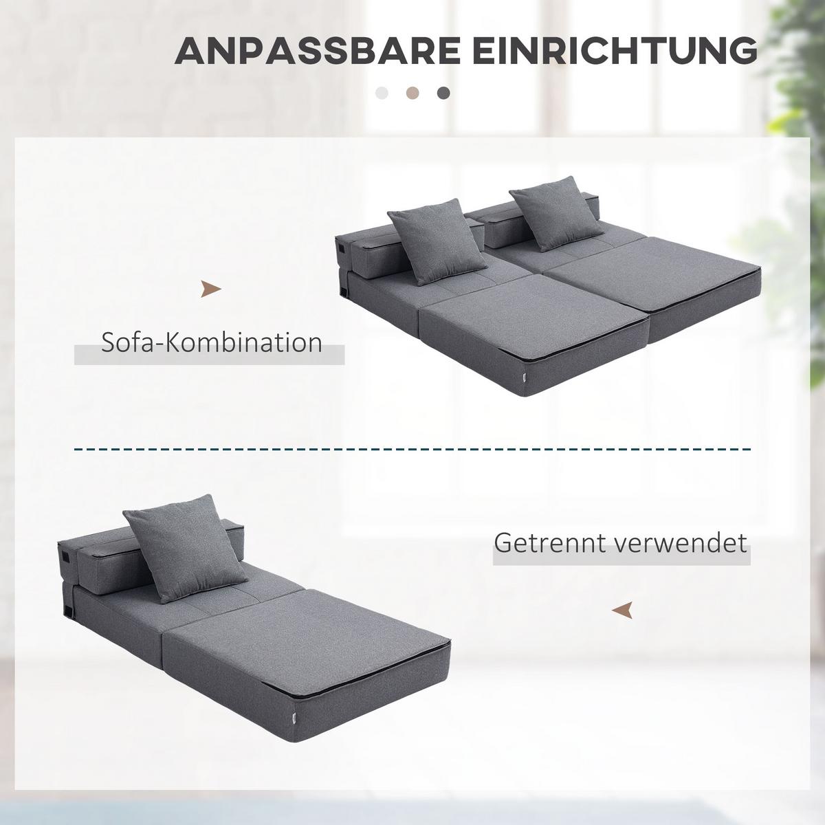 SCHLAFSESSEL, Polybaumwolle, Dunkelgrau - Dunkelgrau, Textil (70/61/70cm) - HOMCOM
