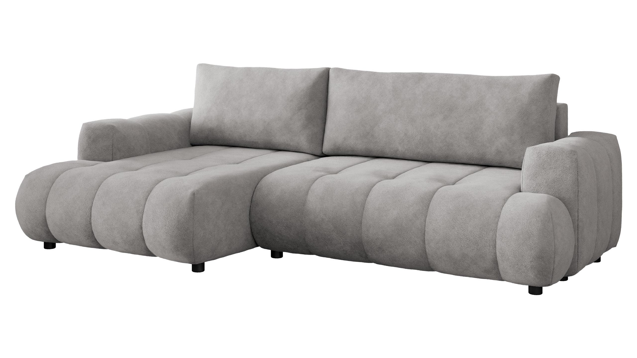 ECKSOFA Haiti, Seite: Links LC+2R - Hellgrau/Schwarz, Holz/Textil (276/156cm) - MIRJAN24