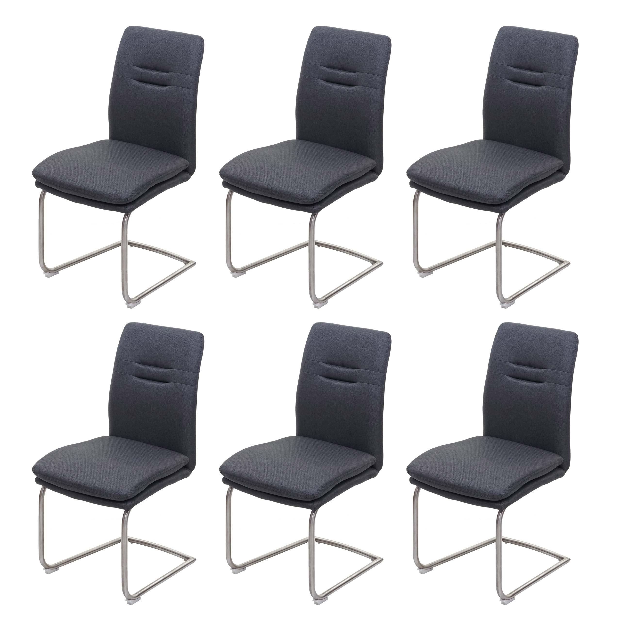 ESSZIMMERSTUHL Anthrazit 6er-Set - Dunkelgrau/Anthrazit, Textil (47/92/57cm) - MCW