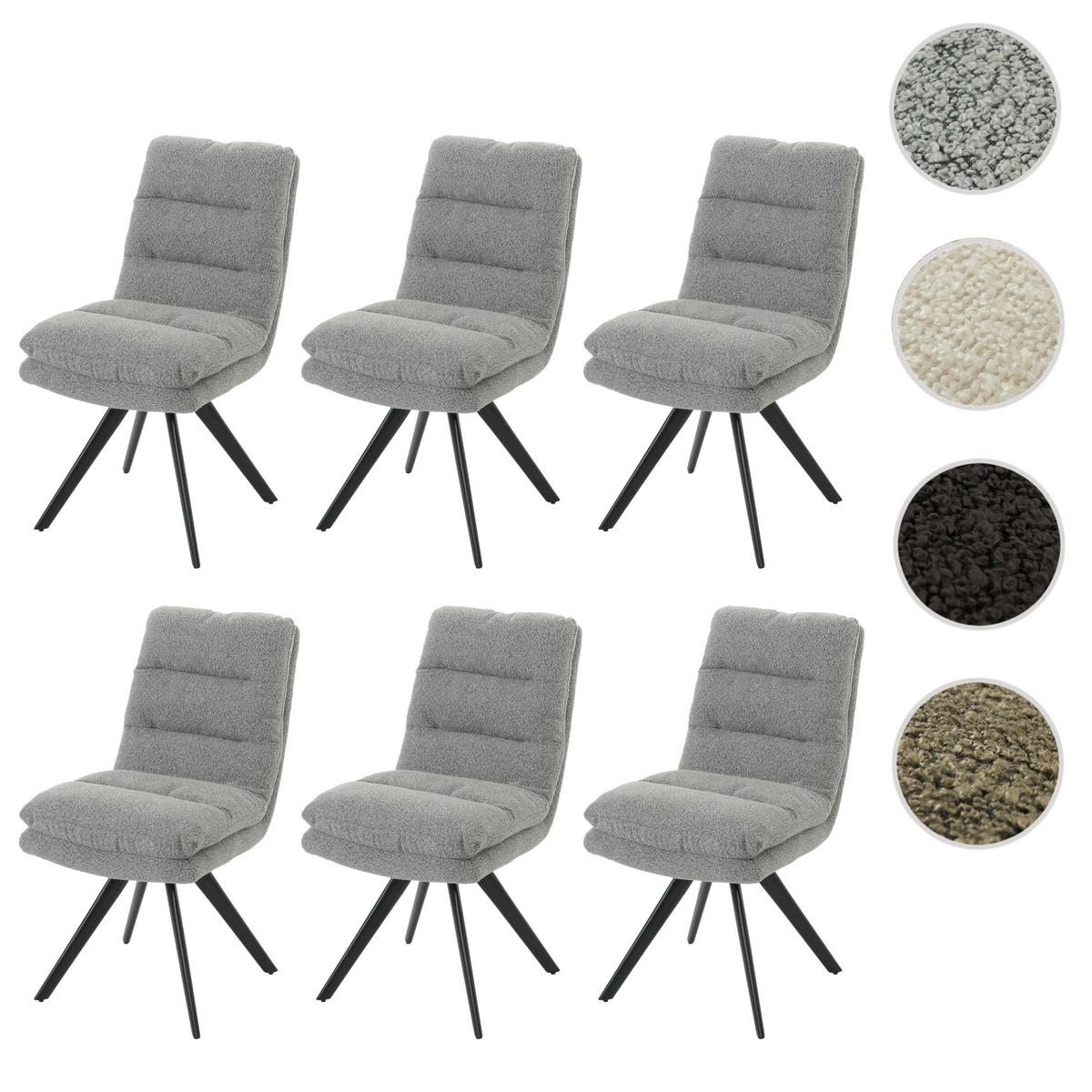 ESSZIMMERSTUHL Grau 6er-Set - Hellgrau/Grau, Textil (48/92/68cm) - MCW