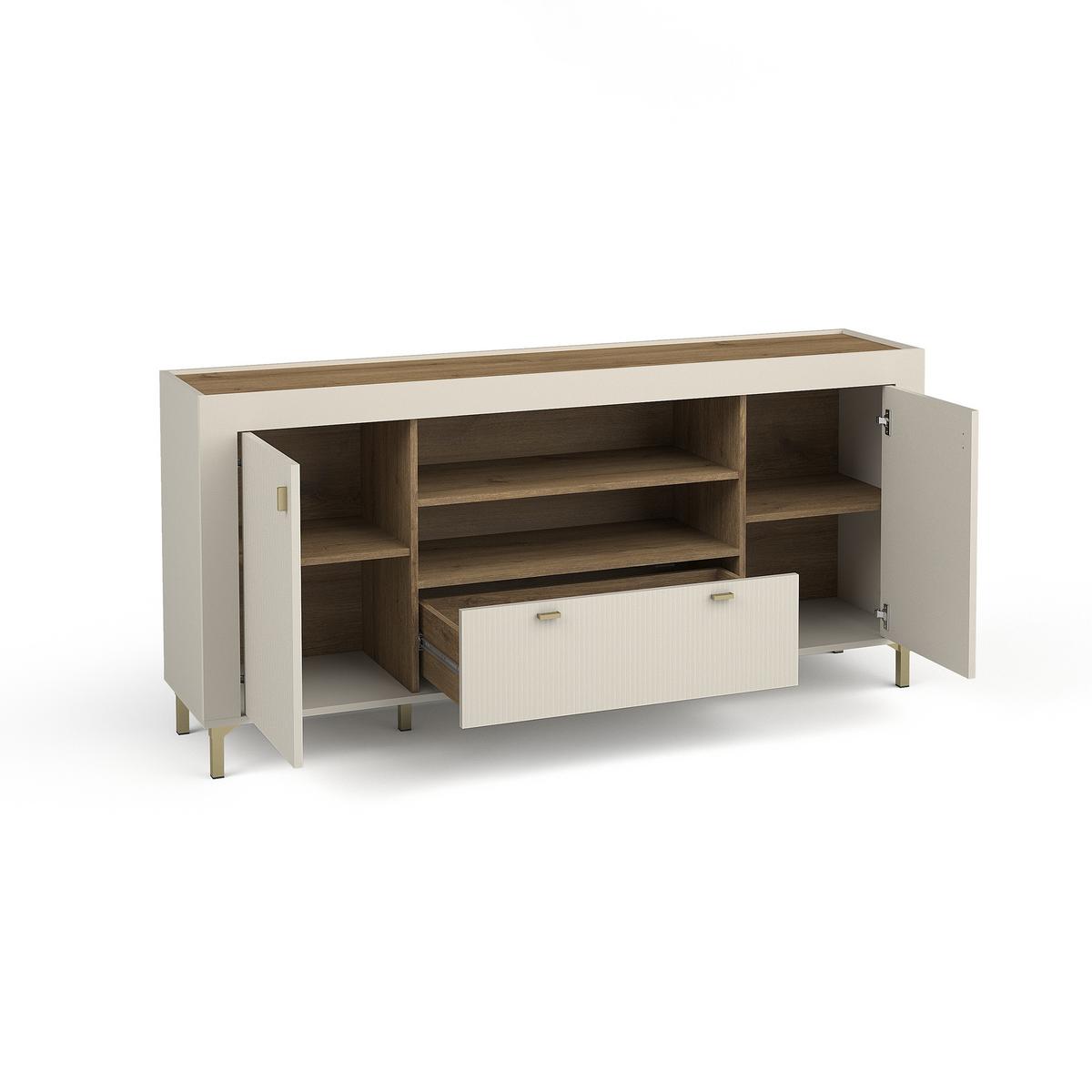 KOMMODE Monta mit 2 Türen und 1 Schublade, Kaschmir - Kaschmir, Holzwerkstoff (177/84/40cm) - Beautysofa
