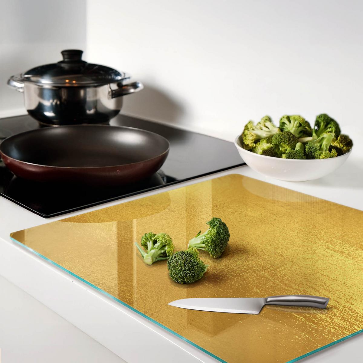 GLASPLATTE 60x52 cm Goldfolie - Goldfarben, Glas (60/0.4/52cm) - TULUP