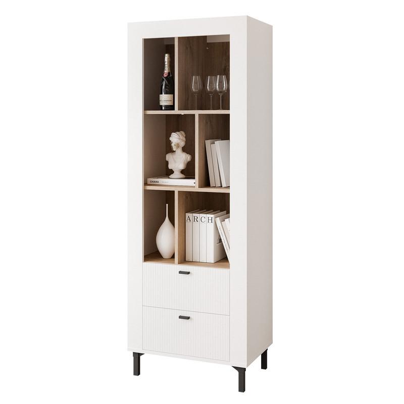 REGAL AVENA, 60/40/169 cm Weiß / Eiche - Weiß, Holzwerkstoff/Kunststoff (60/169/40cm) - Idohome